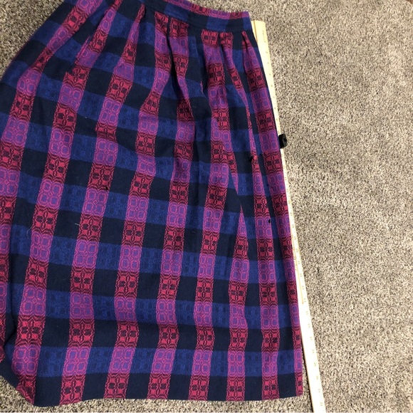 VTG Pendleton Skirt 12 Purple Plaid 100% Virgin Wool Pockets Long 60s 70s - Picture 10 of 13